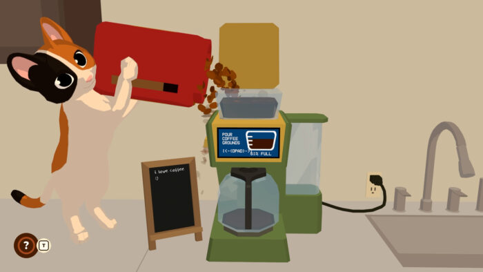 Cat Secretary making coffee