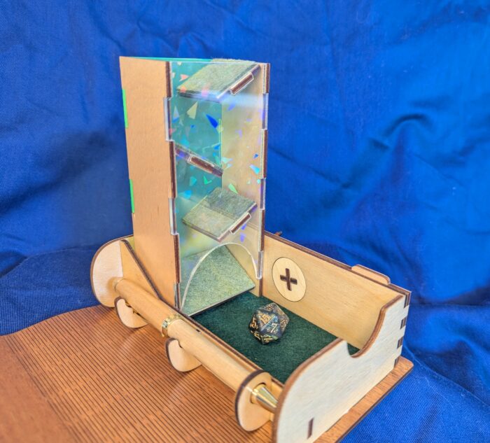 A dice tower and rolling tray